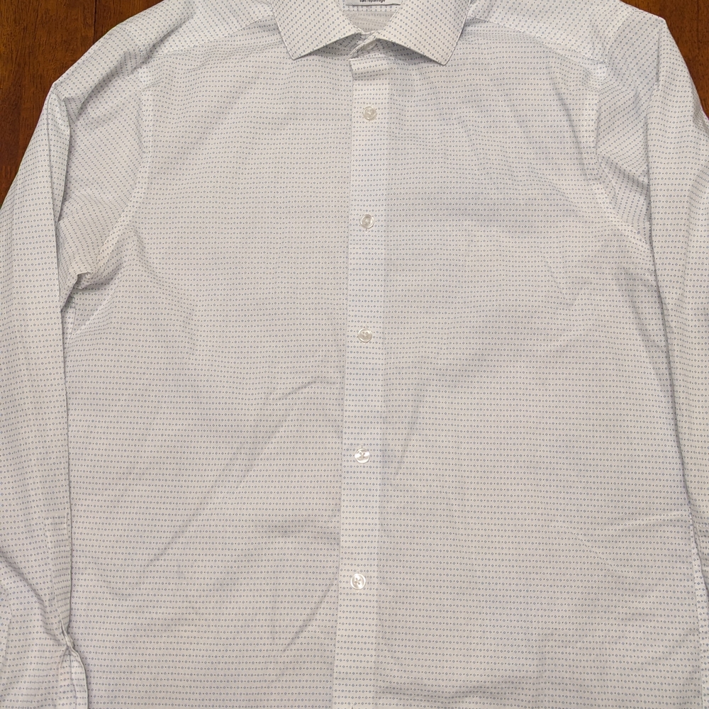 Calvin Klein Men's White Patterned Shirt